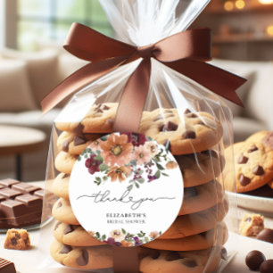 Sticker Rond Fête des mariées florale de chute d'aquarelle