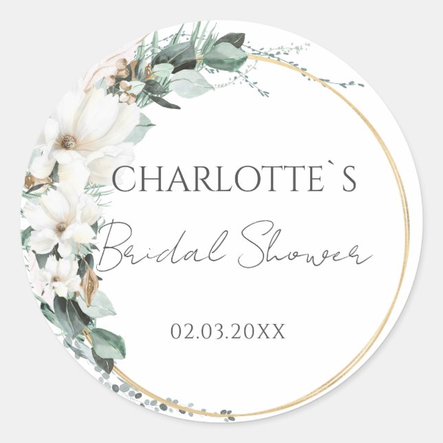 STICKER ROND FÊTE DES MARIÉES MARIAGE BOHO (Devant)