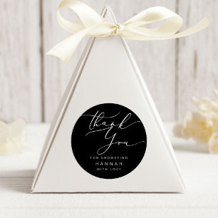 Sticker Rond Fête des mariées minimaliste moderne du Merci