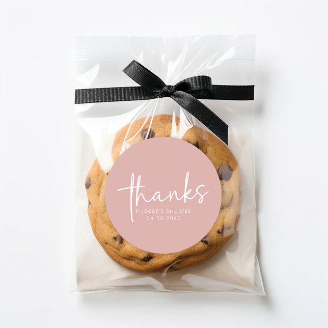 Sticker Rond Fête des mariées minimaliste rose poussiéreux Favo (Créateur téléchargé)