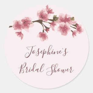 Sticker Rond Fête des mariées rose cerisier
