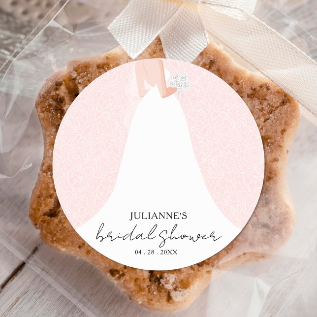 Sticker Rond Fête des mariées rose mariage (Créateur téléchargé)