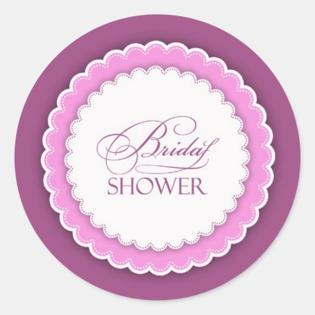 Sticker Rond Fête des mariées rose violet Polka (Devant)