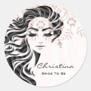 Sticker Rond Fête des mariées sucré 16e Lash maquillage princes