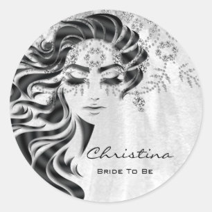 Sticker Rond Fête des mariées Sweet 16th Lashes maquillage Prin
