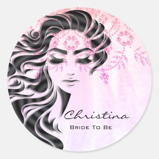 Sticker Rond Fête des mariées Sweet 16th Makeup Princess Royal  (Devant)