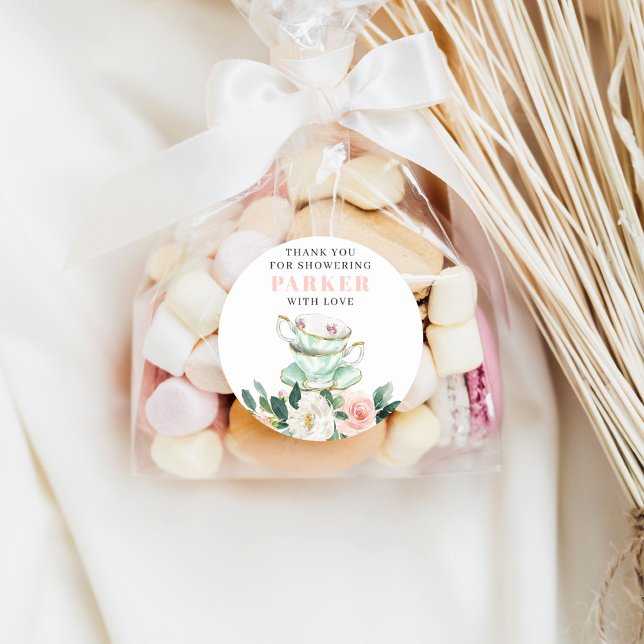 Sticker Rond Fête des mariées Tea Party (Créateur téléchargé)