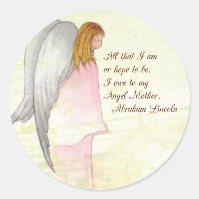 Sticker Rond Fête des mères Angel Religieux (Devant)