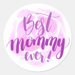 Sticker Rond Fête des mères de la meilleure mère   Sceau à coll
