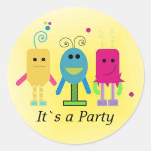 Sticker Rond Fête des Monstres Idiots
