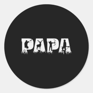 Sticker Rond Fête des pères de chasse Papa