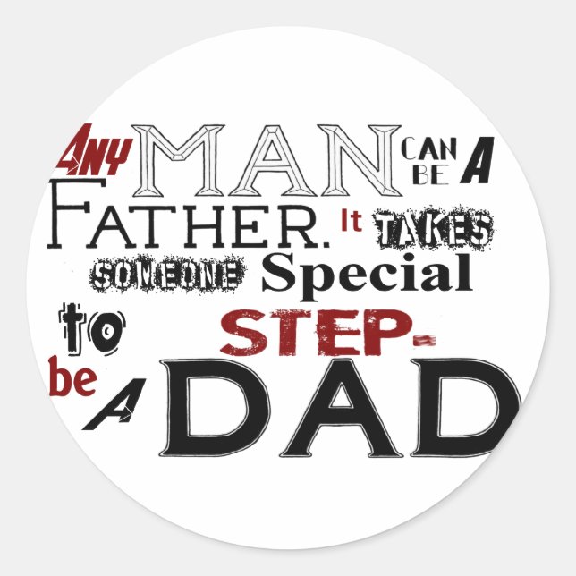 Sticker Rond Fête des pères de devis Étape papa (Devant)