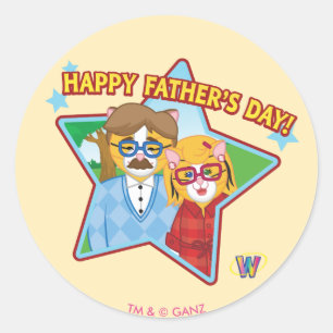 Sticker Rond Fête des pères heureuse !