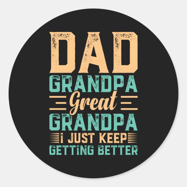 Sticker Rond Fête des pères Papa grand-père grand-père (Devant)