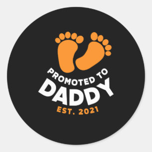 Sticker Rond Fête des pères Promu À Papa 2021