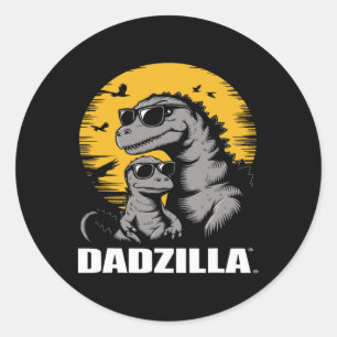 Sticker Rond Fête des pères Surprise Pour Dino Papa Ultimate -