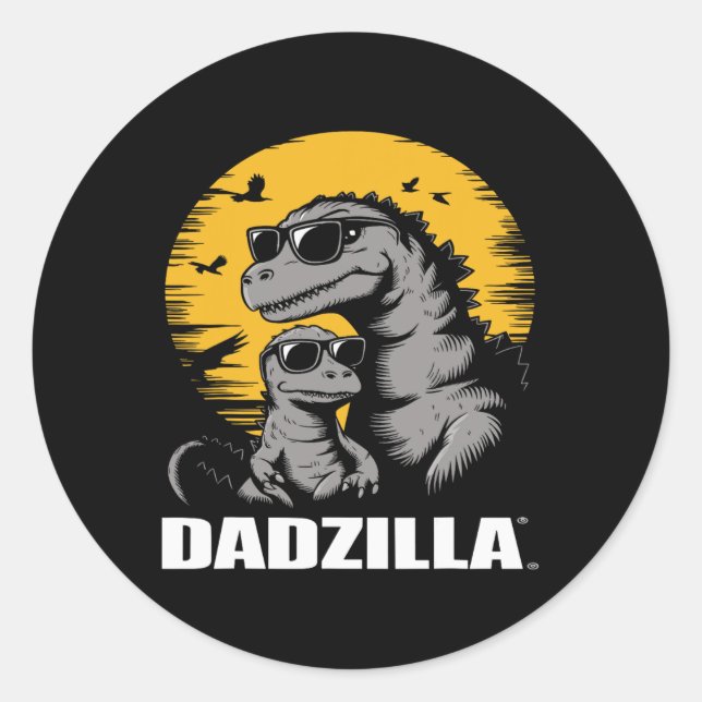 Sticker Rond Fête des pères Surprise Pour Dino Papa Ultimate - (Devant)
