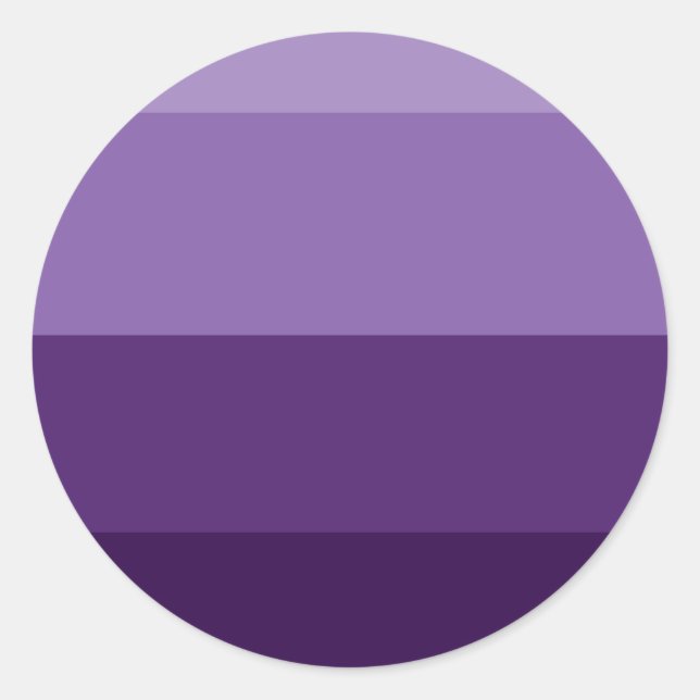 Sticker Rond Fête des rayures violet foncé et violet clair (Devant)