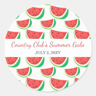 Sticker Rond Fête d'été Motif de pastèque personnalisée