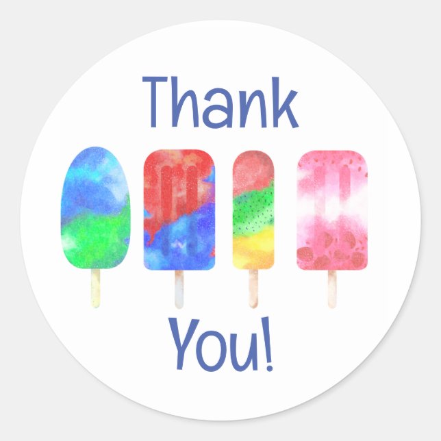 Sticker Rond Fête d'été Popsicle (Devant)