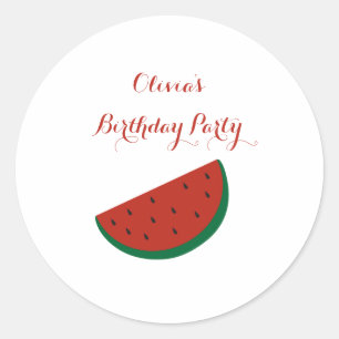 Sticker Rond Fête d'été Red Melon Watermelon