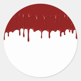 Sticker Rond Fête d'Halloween aux Gouttes Rouges Sanglantes