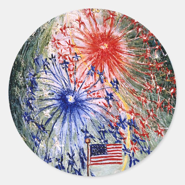 Sticker Rond Fête du 4 juillet (Devant)