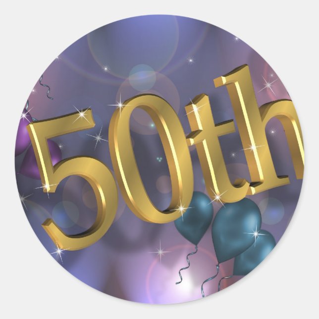 Sticker Rond Fête du 50e anniversaire (Devant)