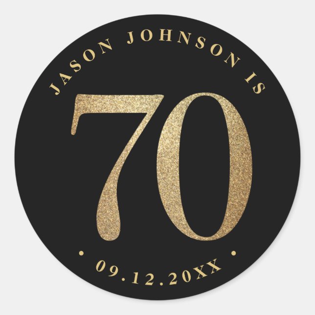 Sticker Rond Fête du 70e anniversaire (Devant)