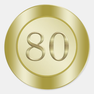 Sticker Rond Fête du 80e anniversaire