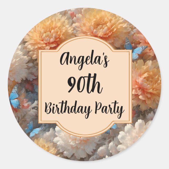 Sticker Rond Fête du 90e anniversaire (Devant)