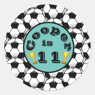 Sticker Rond Fête du football bleu