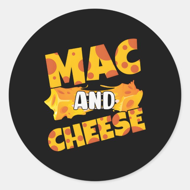 Sticker Rond Fête du fromage Cheeze Love Mac Cheese (Devant)