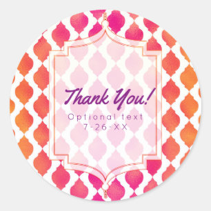 Sticker Rond Fête du glam marocain rose et orange Favoriser