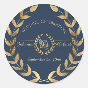 Sticker Rond Fête du Mariage d'or de la Marine