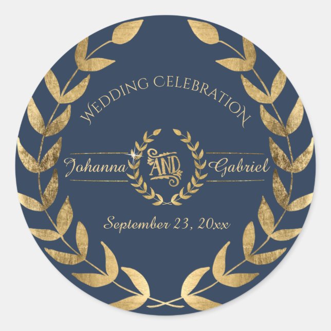 Sticker Rond Fête du Mariage d'or de la Marine (Devant)