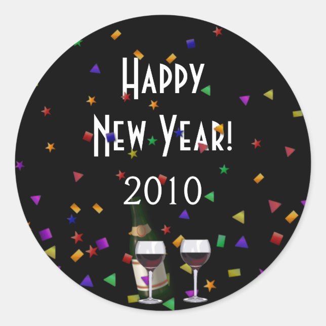 Sticker Rond Fête du Nouvel An (Devant)