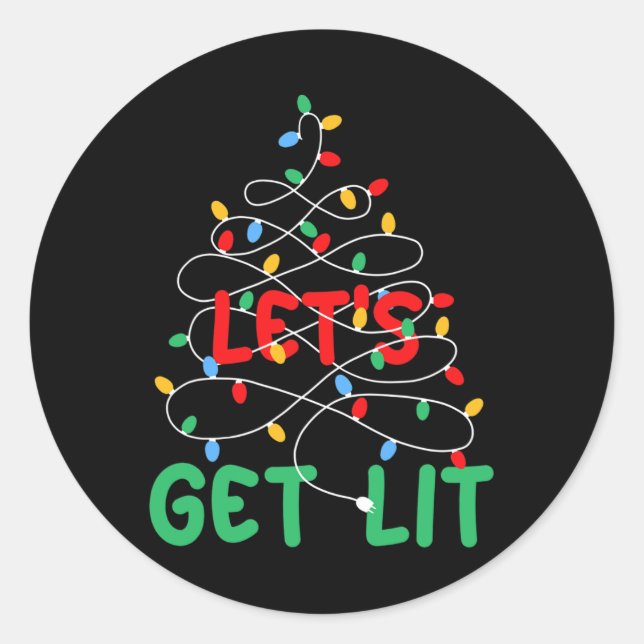 Sticker Rond Fête du pyjama de Noël, illuminons les fêtes de No (Devant)