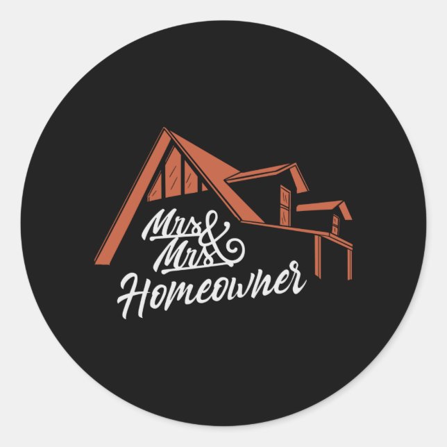 Sticker Rond Fête du réchauffement du foyer M & Mme Propriétair (Devant)