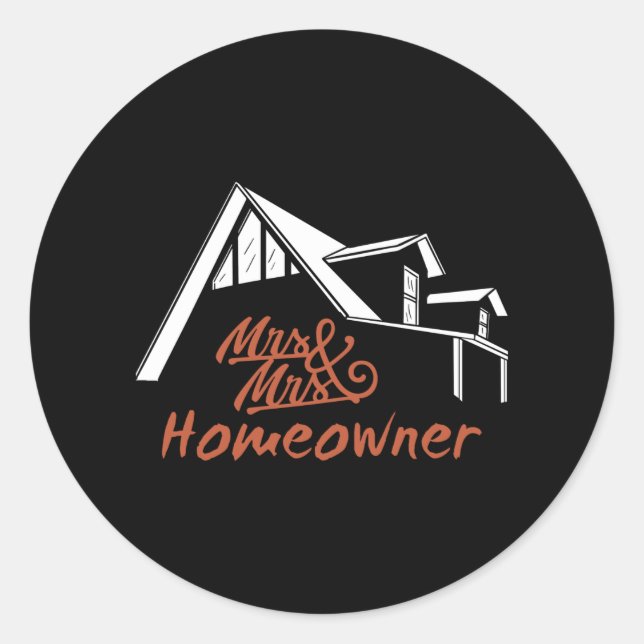 Sticker Rond Fête du réchauffement du foyer M & Mme Propriétair (Devant)