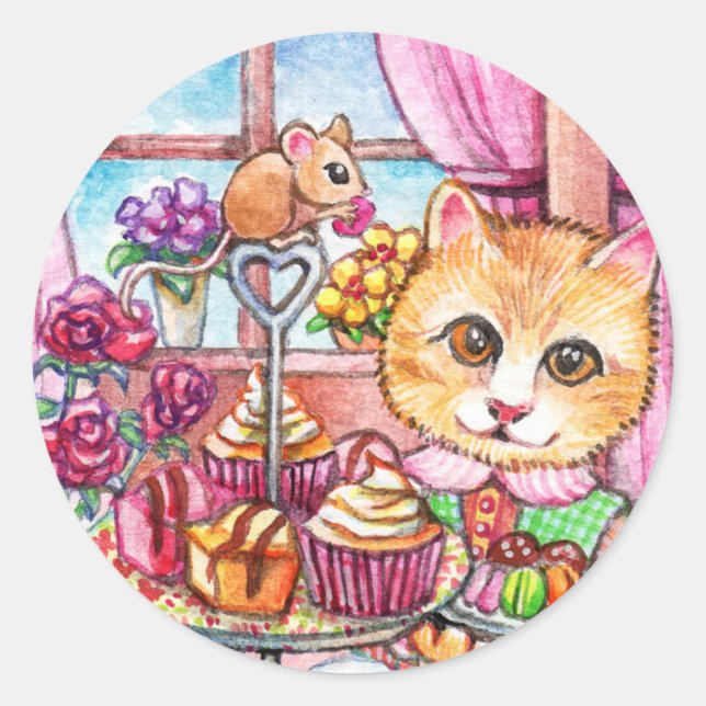 Sticker Rond Fête du thé (Devant)