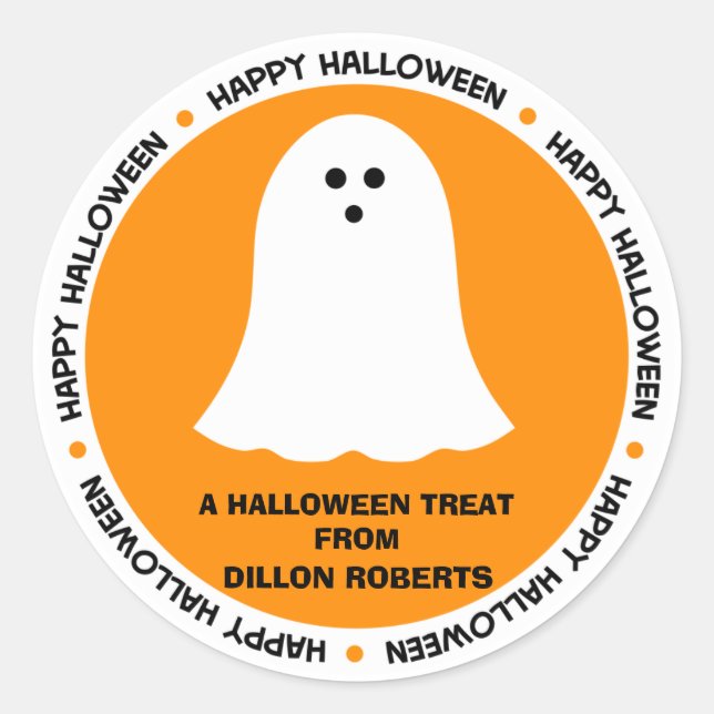 Sticker Rond Fête Fantôme d'Halloween Favoriser (Devant)