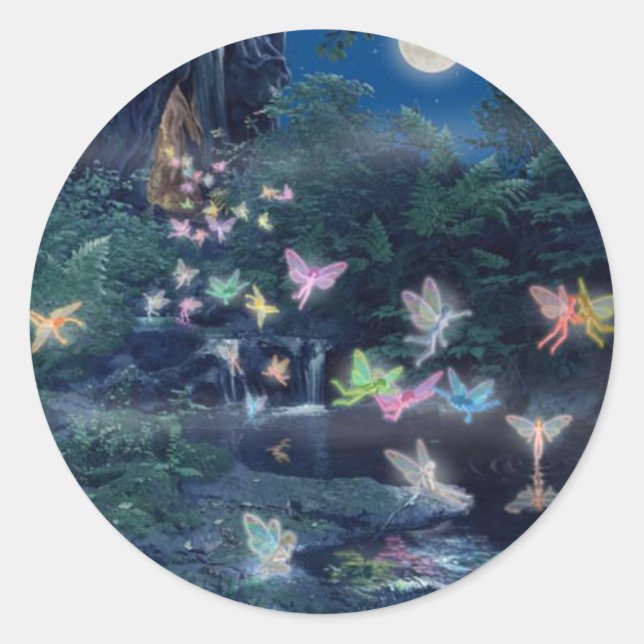 Sticker Rond fête fée (Devant)