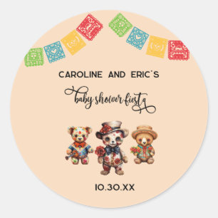 Sticker Rond Fête mexicaine du Baby shower mort Fiesta