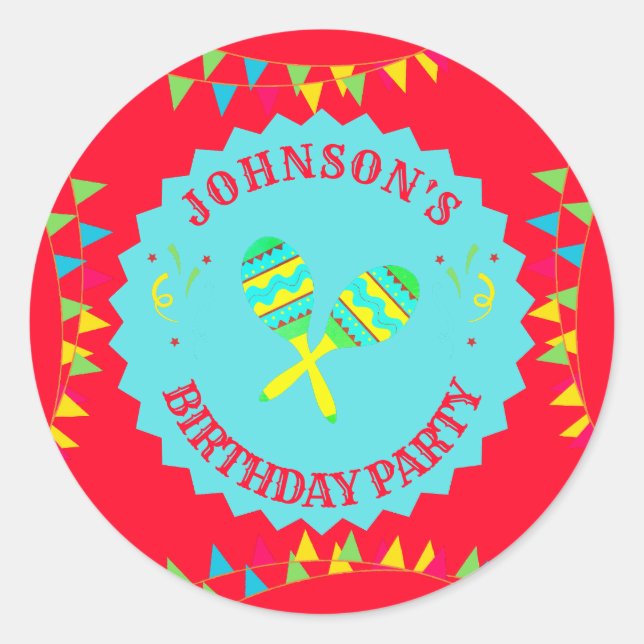 Sticker Rond Fête mexicaine Maracas (Devant)