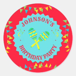 Sticker Rond Fête mexicaine Maracas