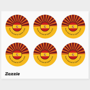 Sticker Rond Fête Nationale Espagnole Espagne Hispanique