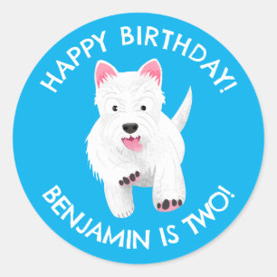 Sticker Rond Fête personnalisée du Terrier de l'Ouest