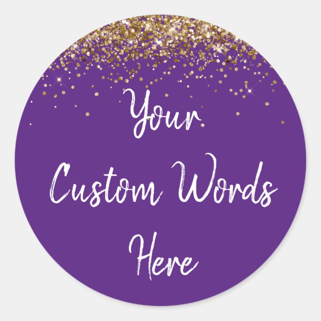 Sticker Rond Fête Personnalisée Favoriser Anniversaire Purple O (Devant)