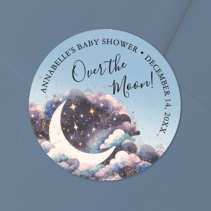 Sticker Rond Fête Prénatale Bébé Au Clair De Lune